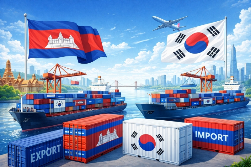Cambodian exports to South Korea saw a 23.5% YoY surge in January, totaling $34.6 million