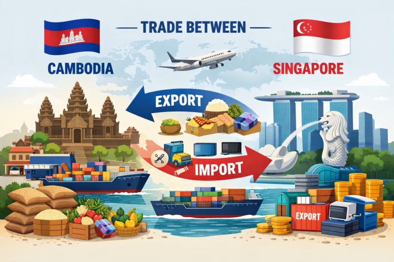 Cambodia's trade with Singapore has surged by over 190% YoY